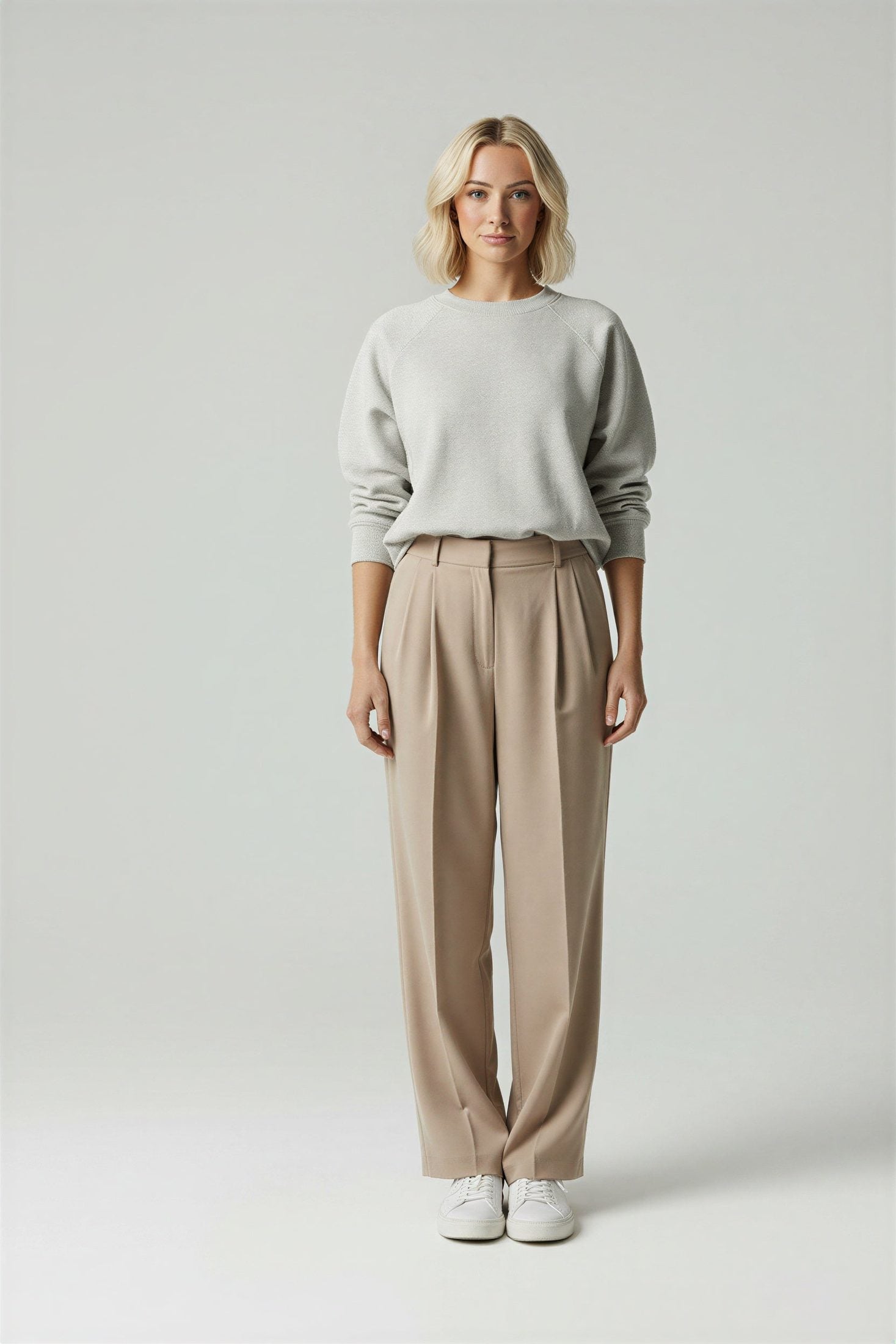 Adriane Women's High Waisted Pleated Wide Leg Tailored Trousers