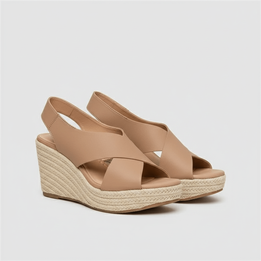 Adriana Platform Espadrille Sandals with Cross Straps
