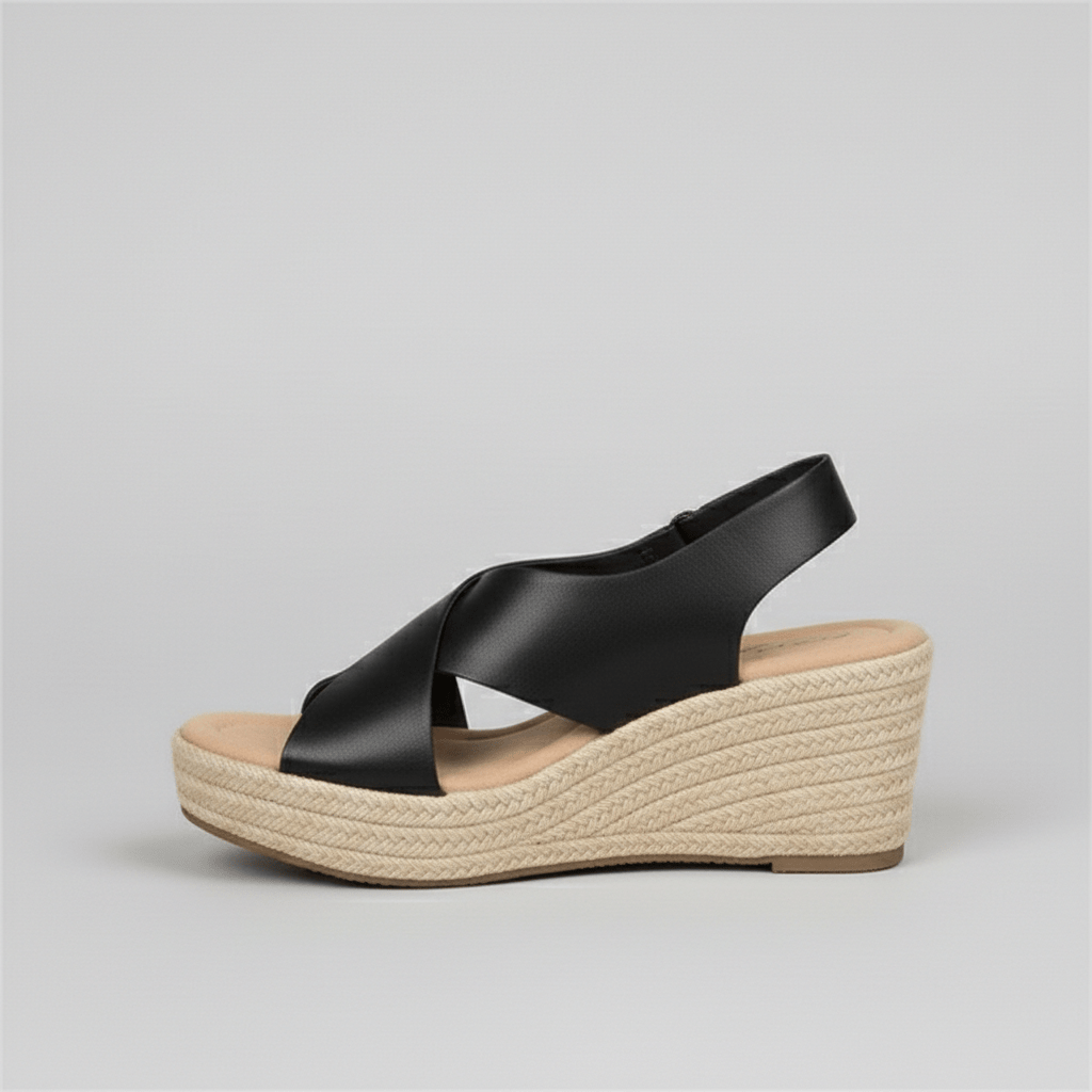 Adriana Platform Espadrille Sandals with Cross Straps