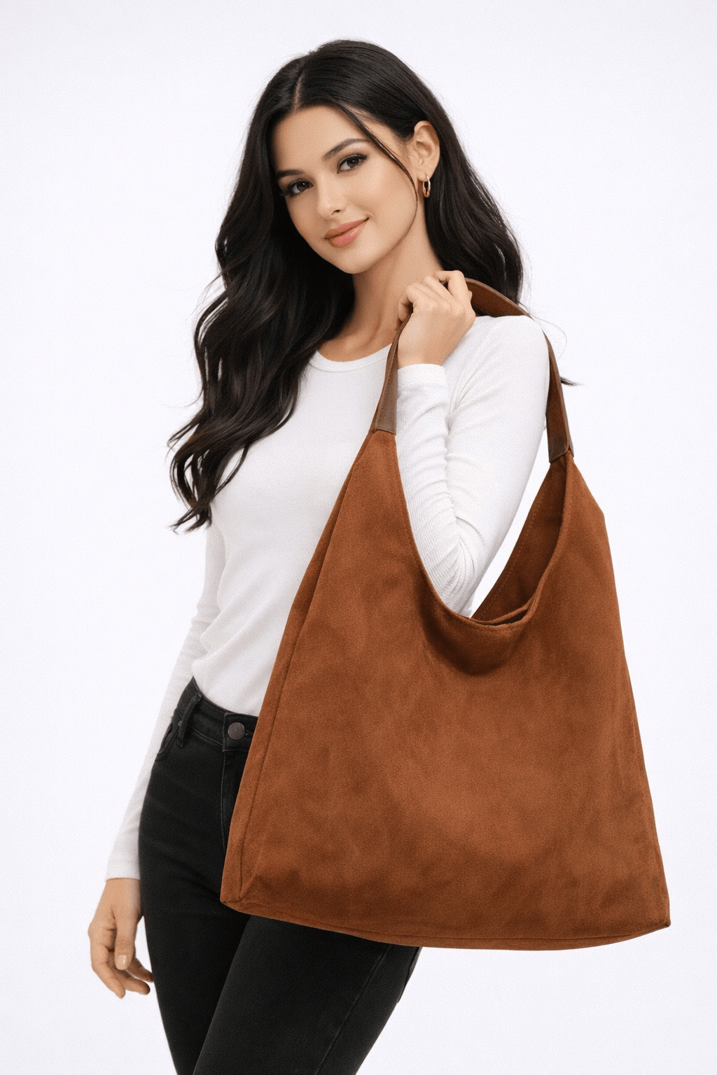 Alessi Louisa Women's Faux Suede Slouchy Everyday Shoulder Bag