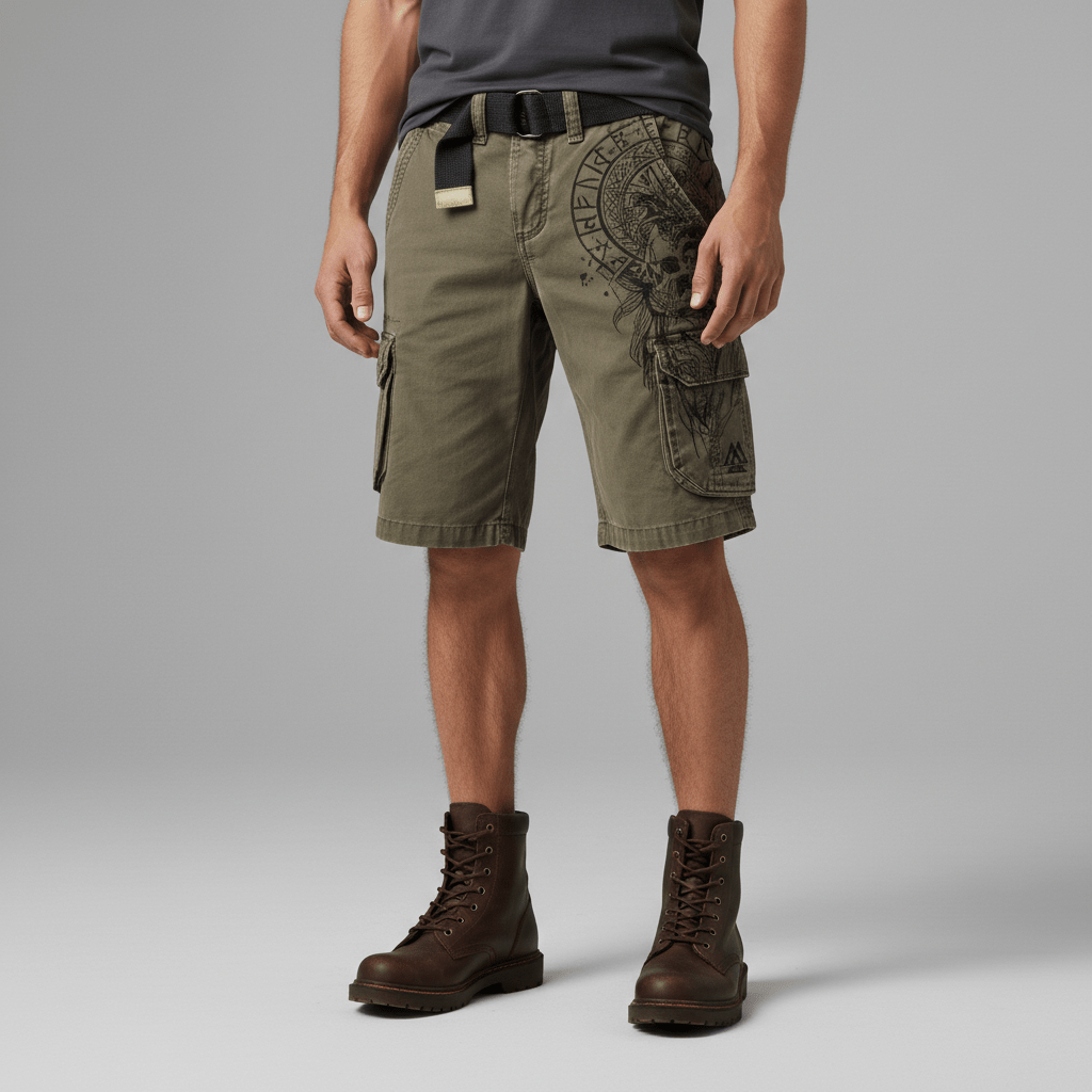 Beckett Cargo Shorts with Side Slip Pockets and Belt Loops