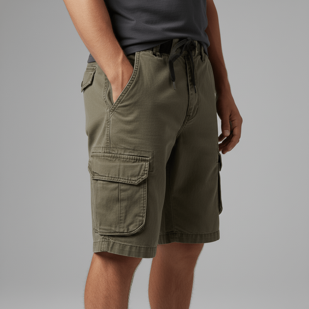 Beckett Cargo Shorts with Side Slip Pockets and Belt Loops