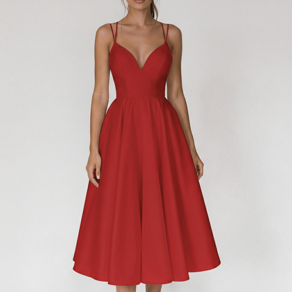 Bettina Sweetheart Neck Cocktail Dress with Spaghetti Straps