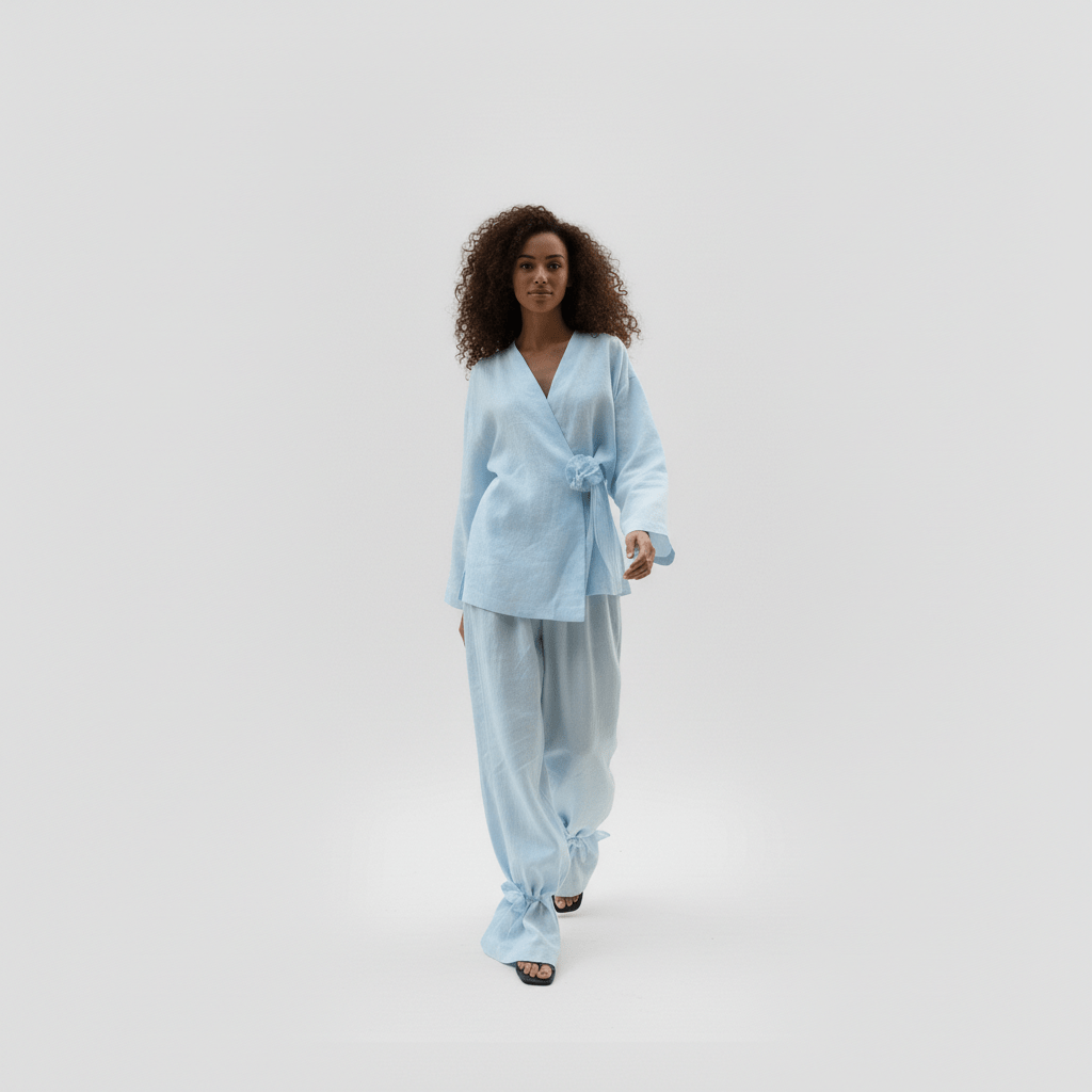 Bonnie Two Piece Set Wrap Top and Wide Leg Pants