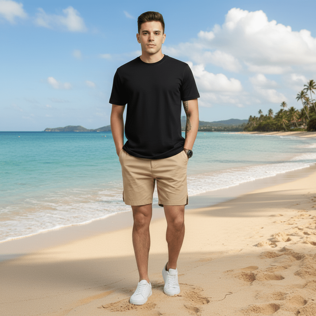 Bradley Drawstring Swim Shorts with Elastic Waist and Side Pockets