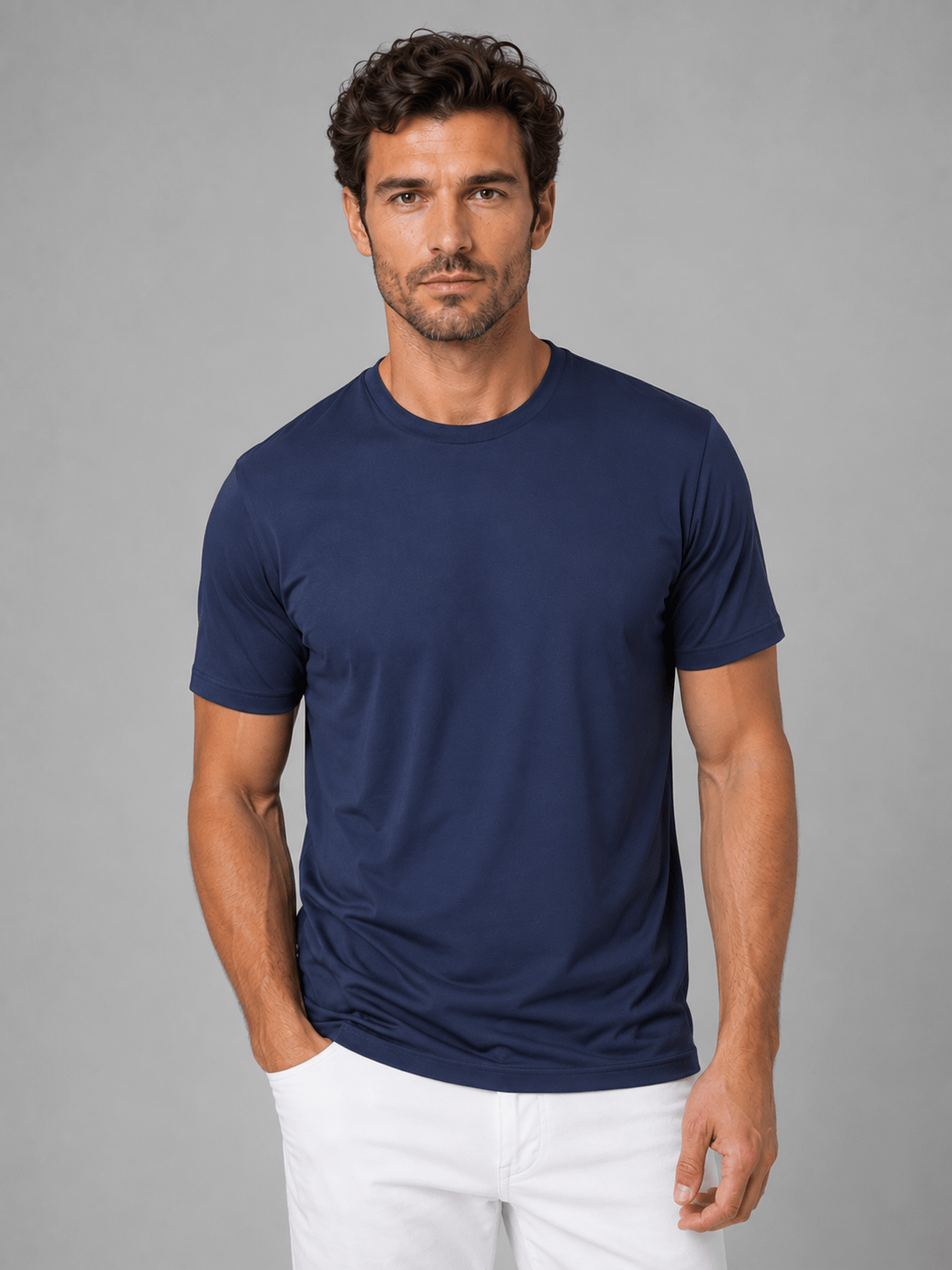 Men's Lightweight Breathable Short-Sleeve Crew Neck T-Shirt