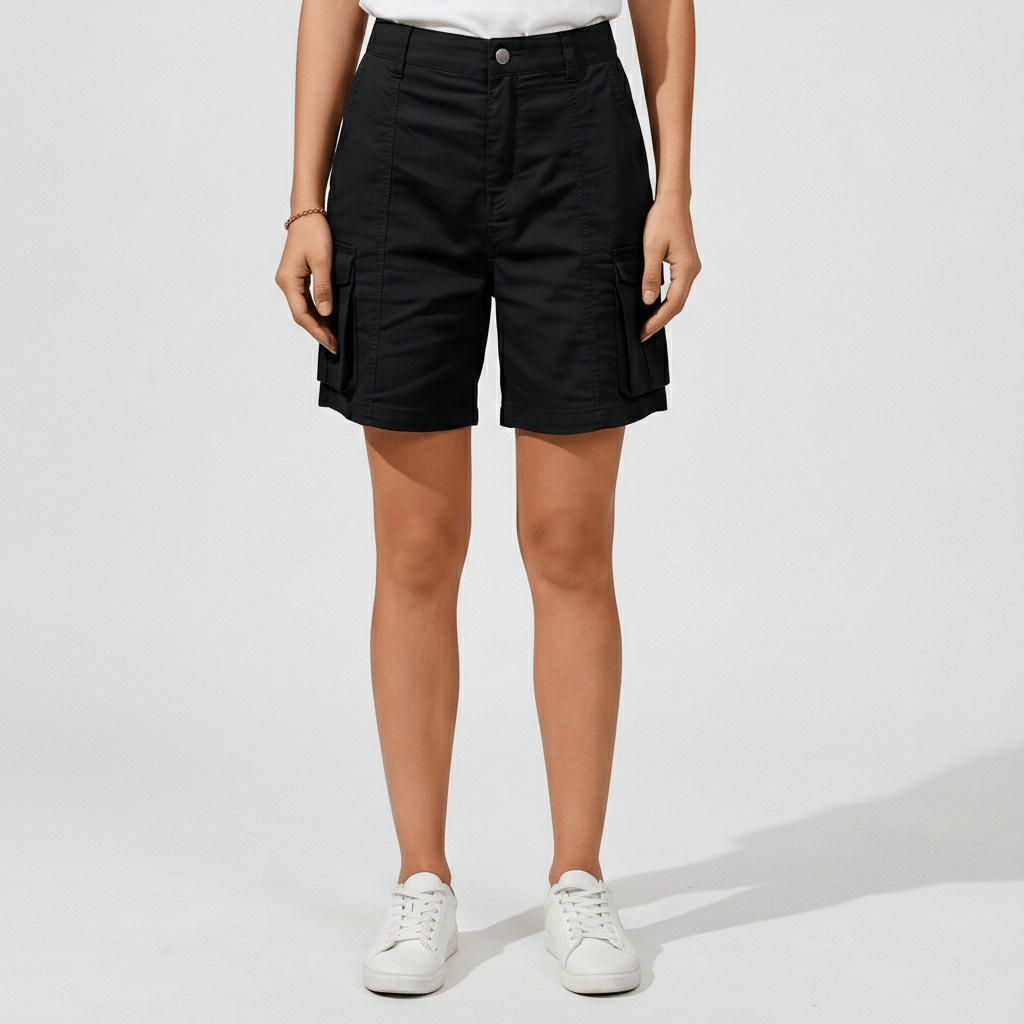 Bruna High Waist Cargo Shorts Multi Pocket Utility Fit