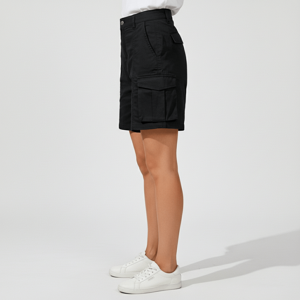 Bruna High Waist Cargo Shorts Multi Pocket Utility Fit