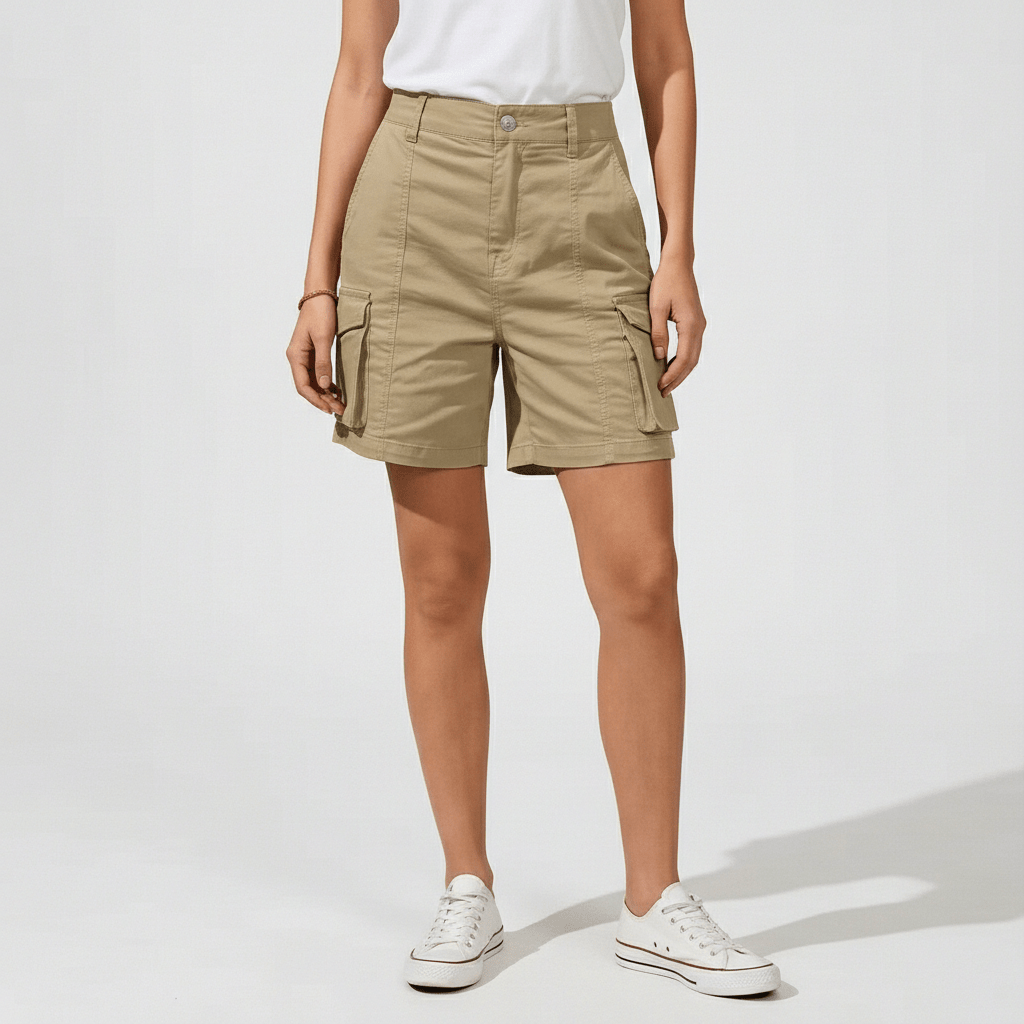 Bruna High Waist Cargo Shorts Multi Pocket Utility Fit