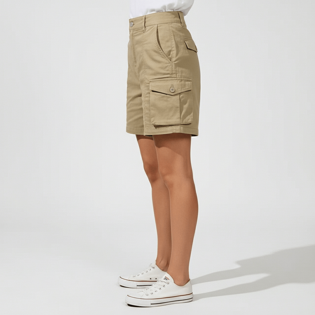 Bruna High Waist Cargo Shorts Multi Pocket Utility Fit