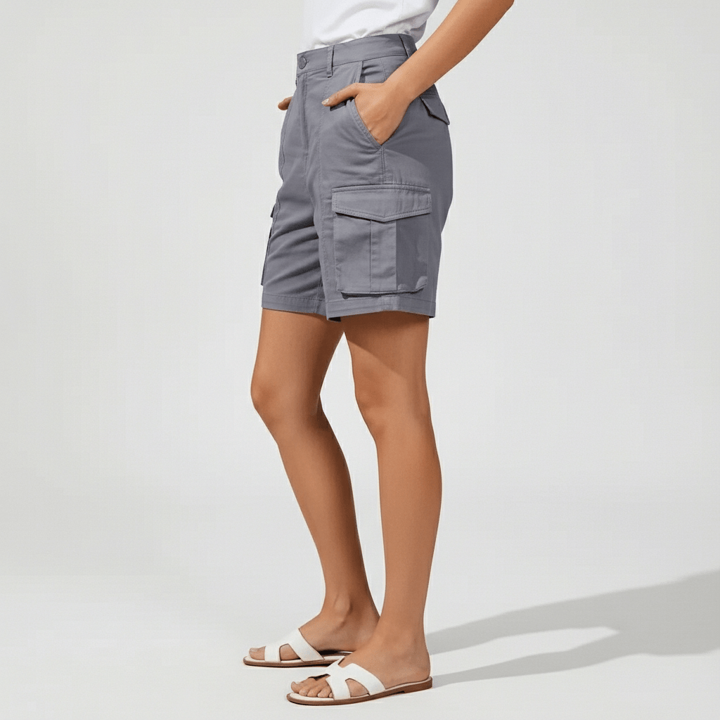 Bruna High Waist Cargo Shorts Multi Pocket Utility Fit
