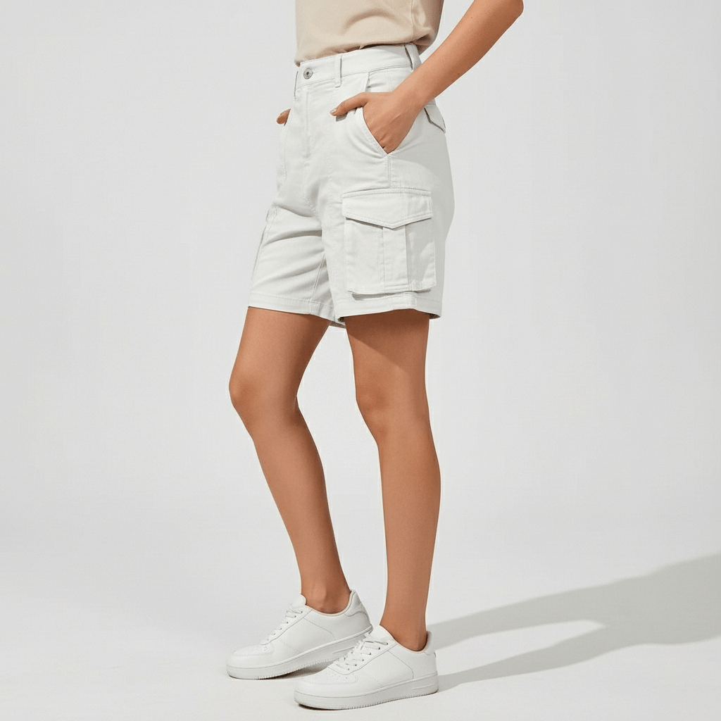 Bruna High Waist Cargo Shorts Multi Pocket Utility Fit