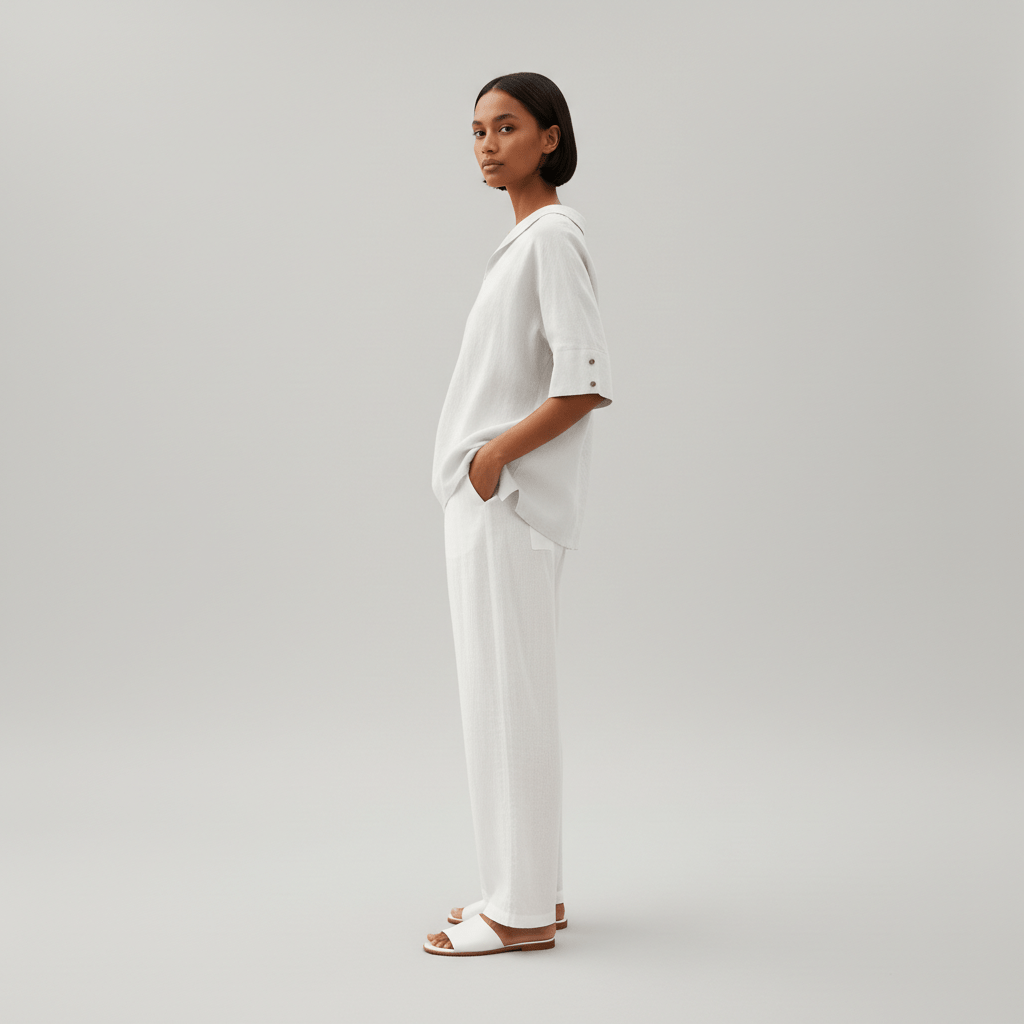 Caroline Casual V-Neck Blouse with Short Sleeves
