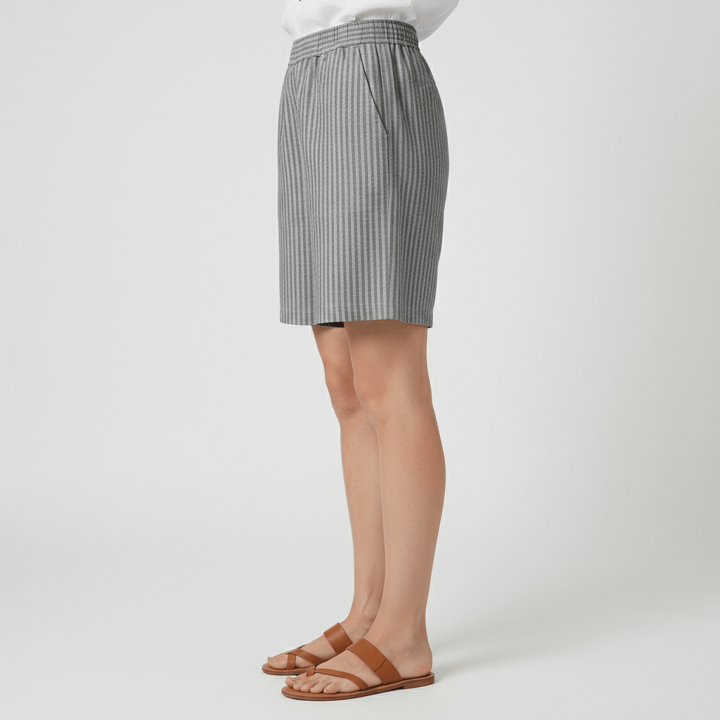 Casey Striped Casual Shorts Elastic Waist Summer Fit