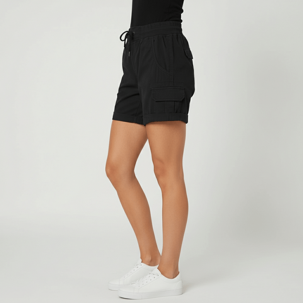 Cheryl High Waist Cargo Shorts Drawstring Casual Utility