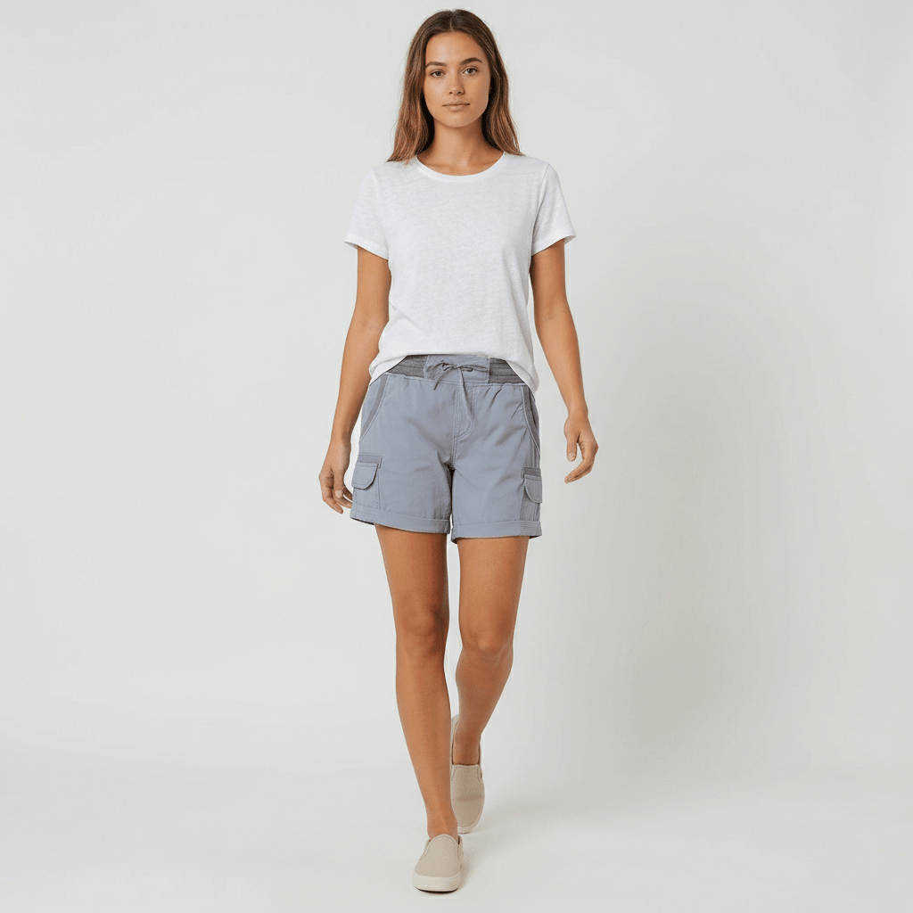 Cheryl High Waist Cargo Shorts Drawstring Casual Utility