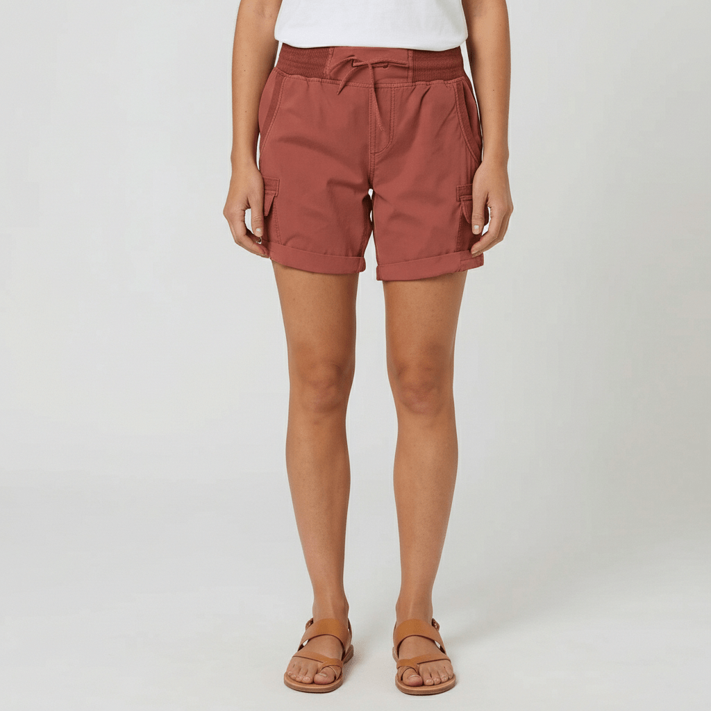 Cheryl High Waist Cargo Shorts Drawstring Casual Utility