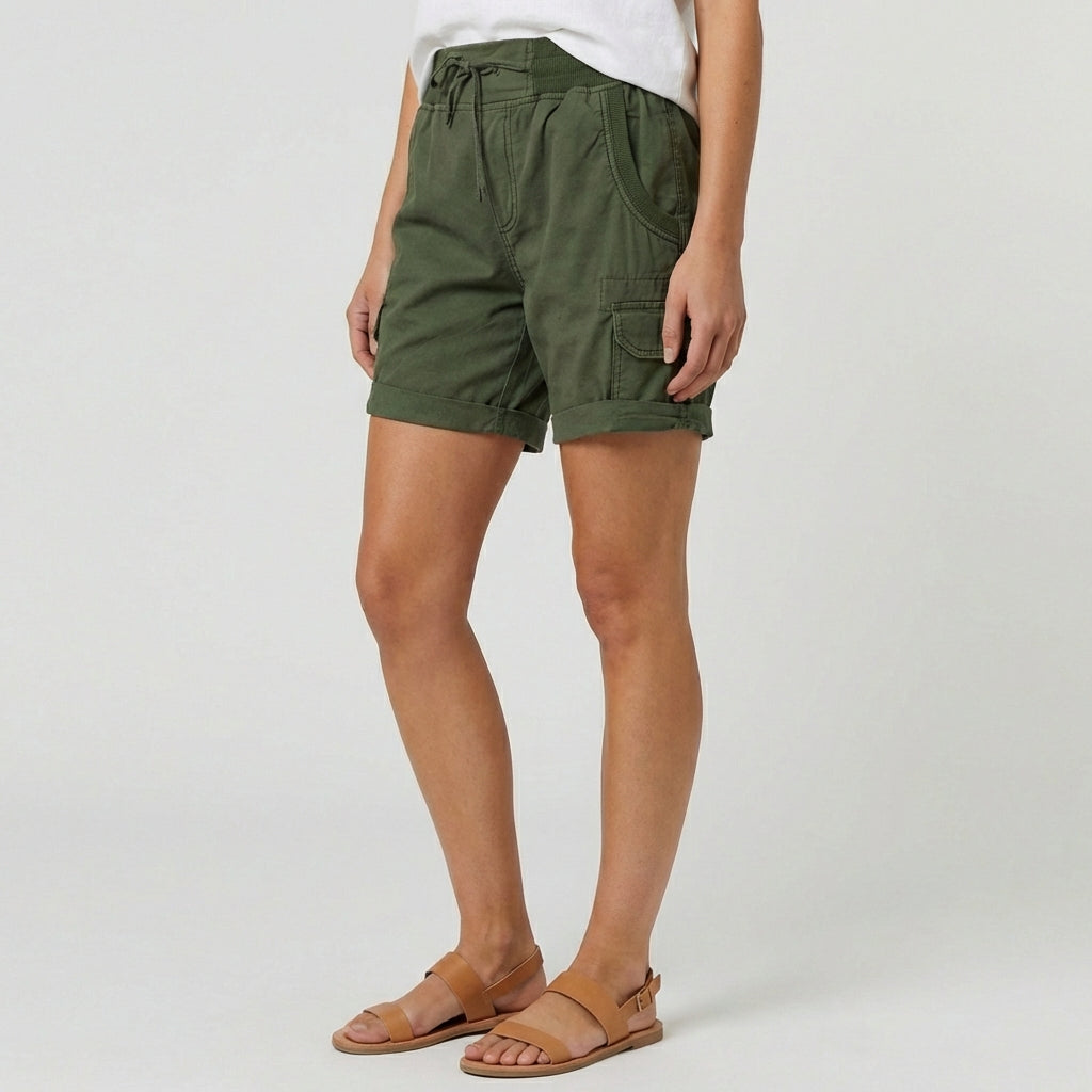 Cheryl High Waist Cargo Shorts Drawstring Casual Utility