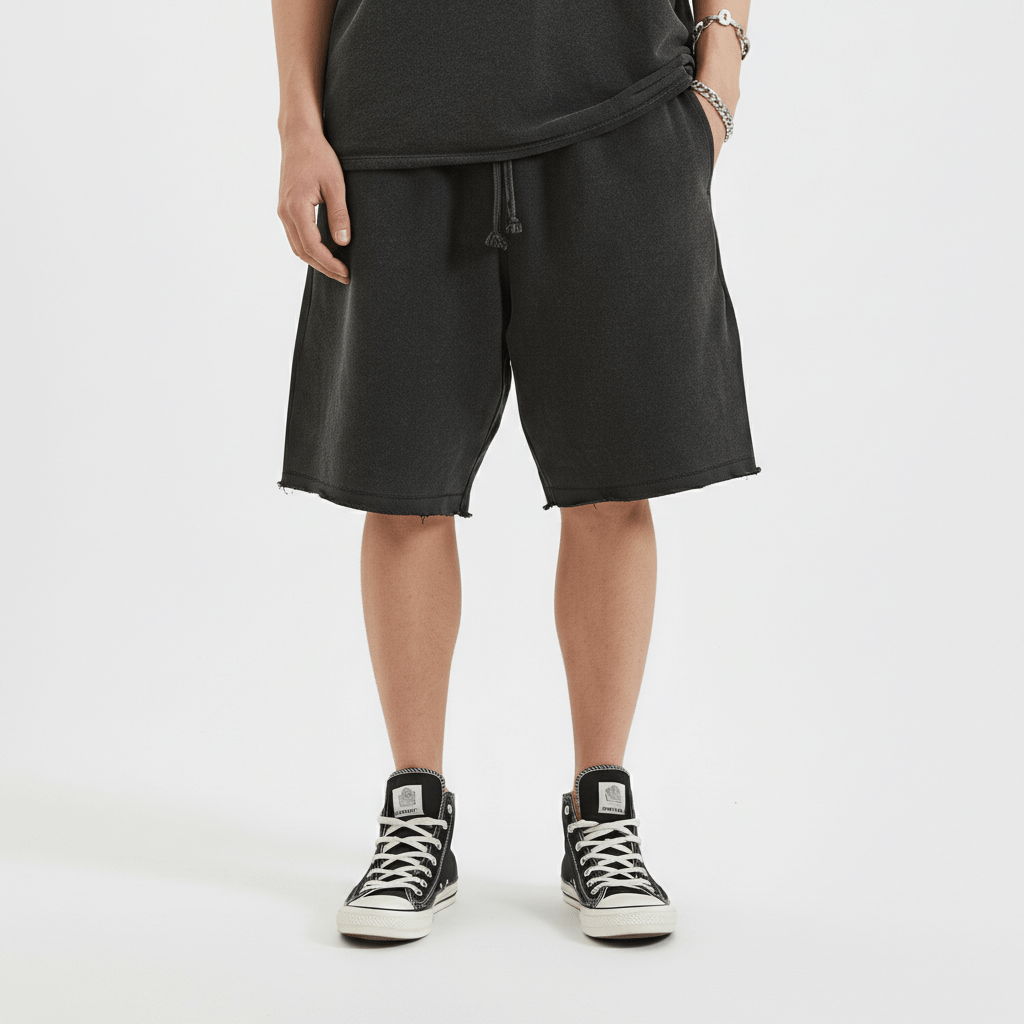 Clark Vintage Wash Drawstring Shorts with Side Slip Pockets