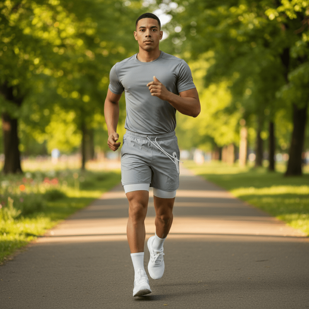 Clive 2 in 1 Training Shorts with Side Slip Pockets and Drawstring Waist