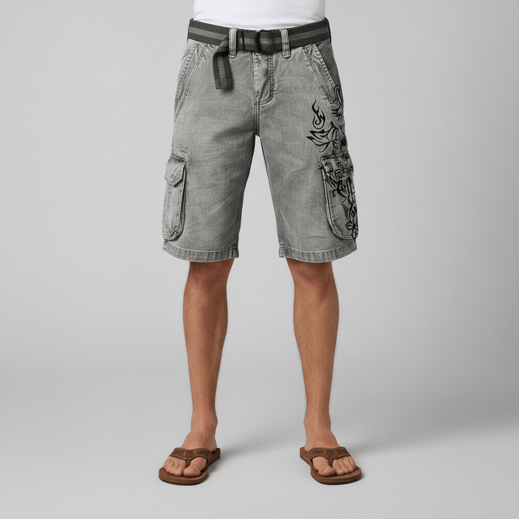 Colin Cargo Shorts with Side Slip Pockets and Belt Loops