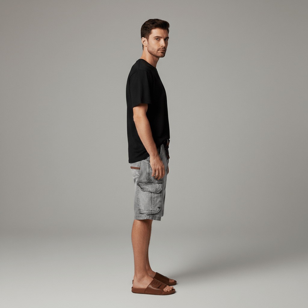 Colin Cargo Shorts with Side Slip Pockets and Belt Loops