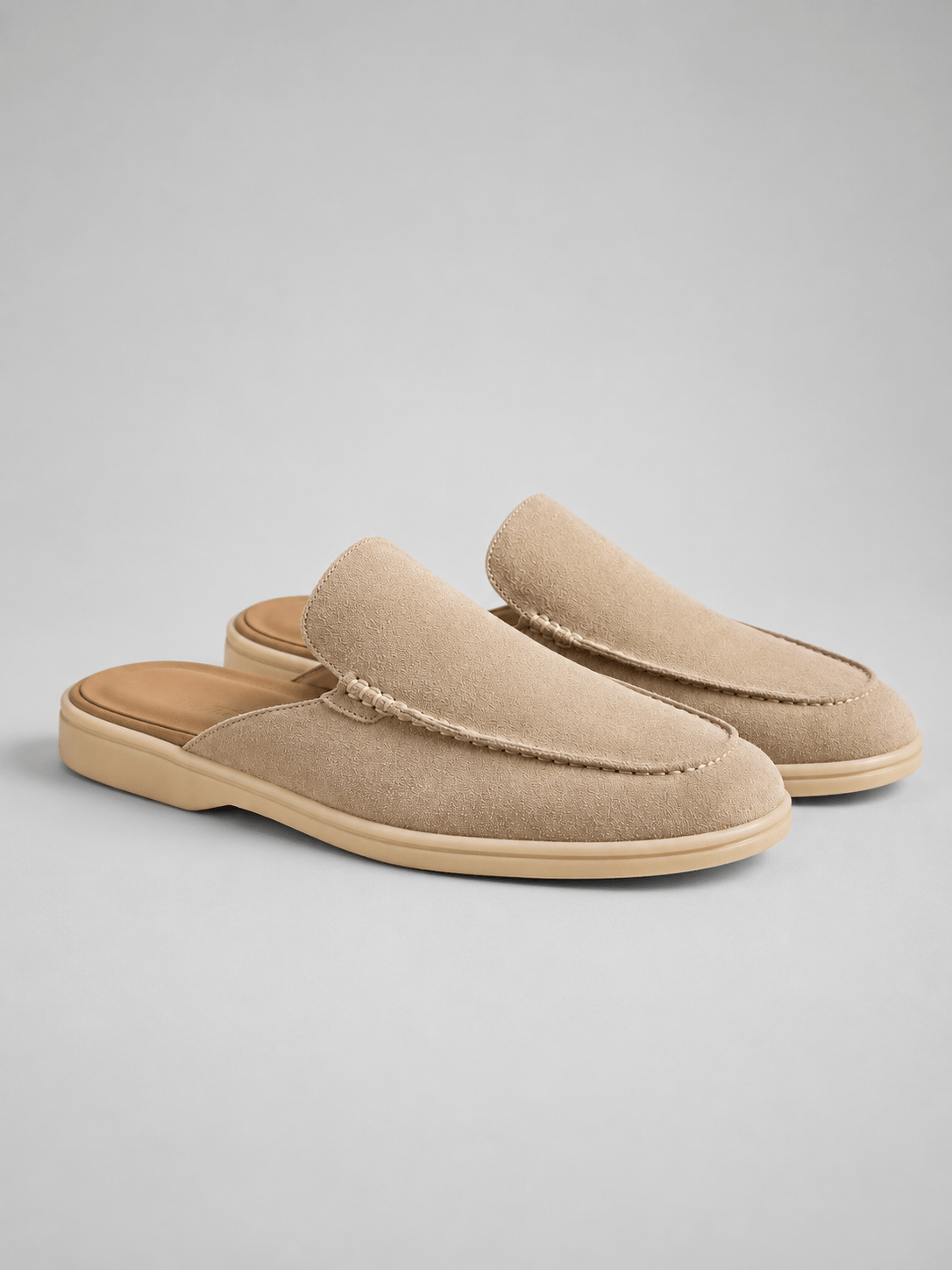 Men's Faux Suede Slip-On Mule Loafers
