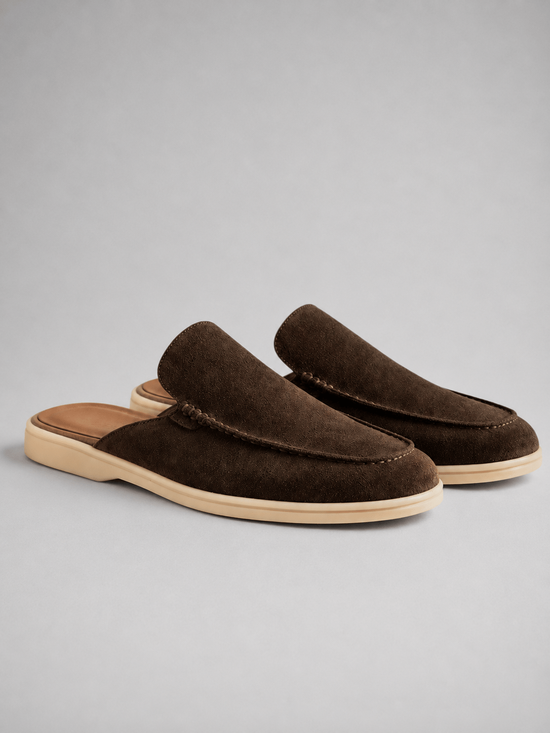 Men's Faux Suede Slip-On Mule Loafers
