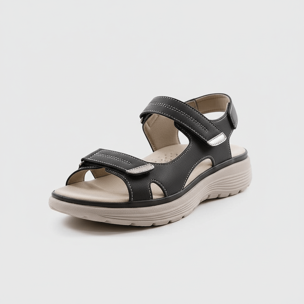 Edith Hook and Loop Strap Sandals Open Toe Platform Sandals