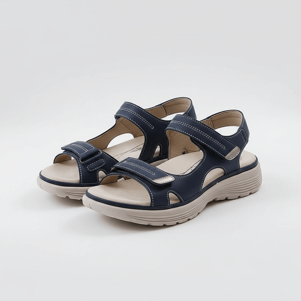 Edith Hook and Loop Strap Sandals Open Toe Platform Sandals
