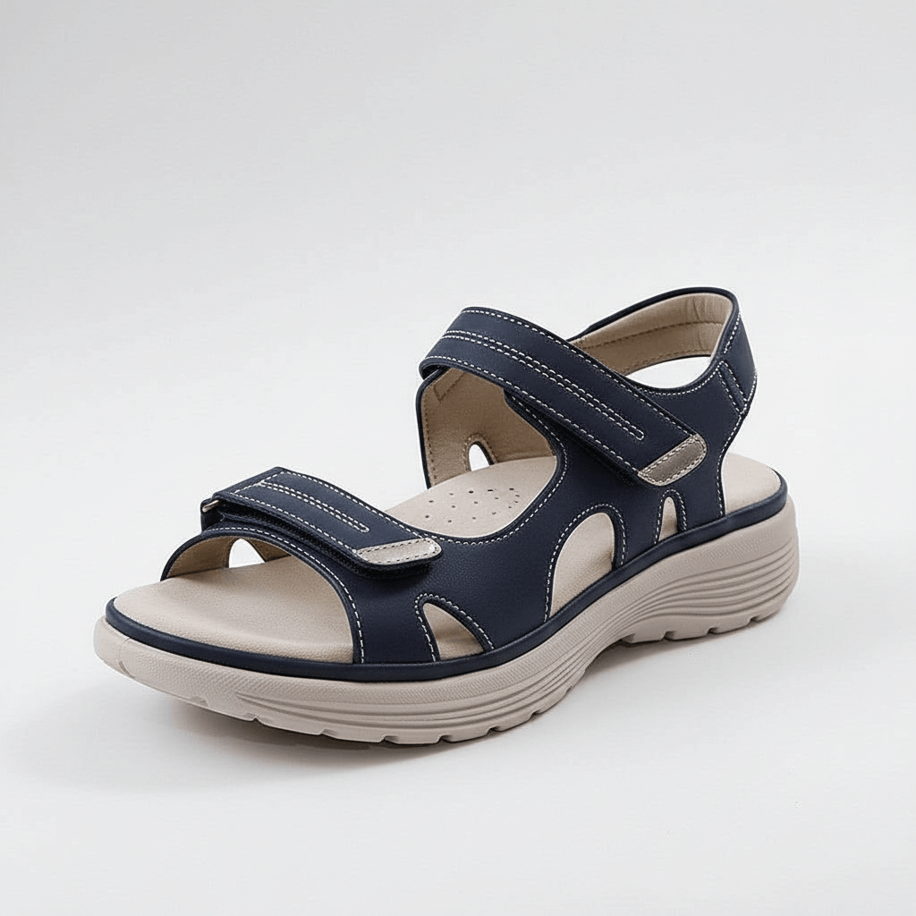Edith Hook and Loop Strap Sandals Open Toe Platform Sandals