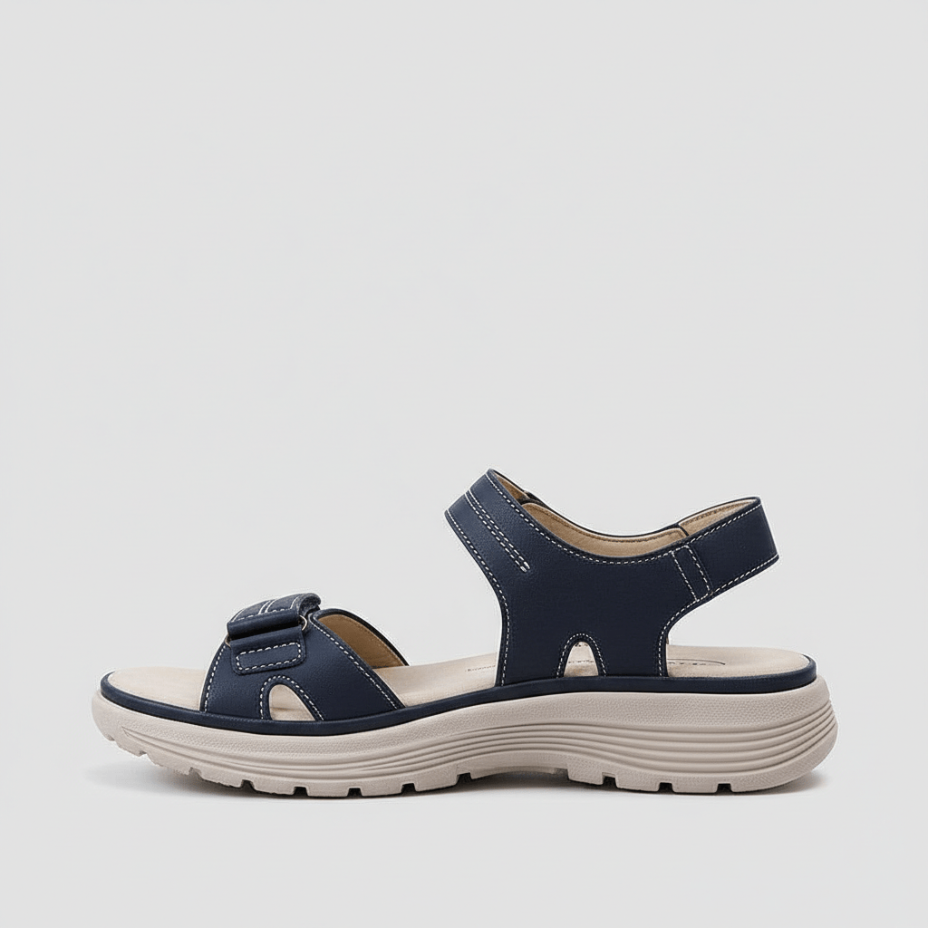 Edith Hook and Loop Strap Sandals Open Toe Platform Sandals