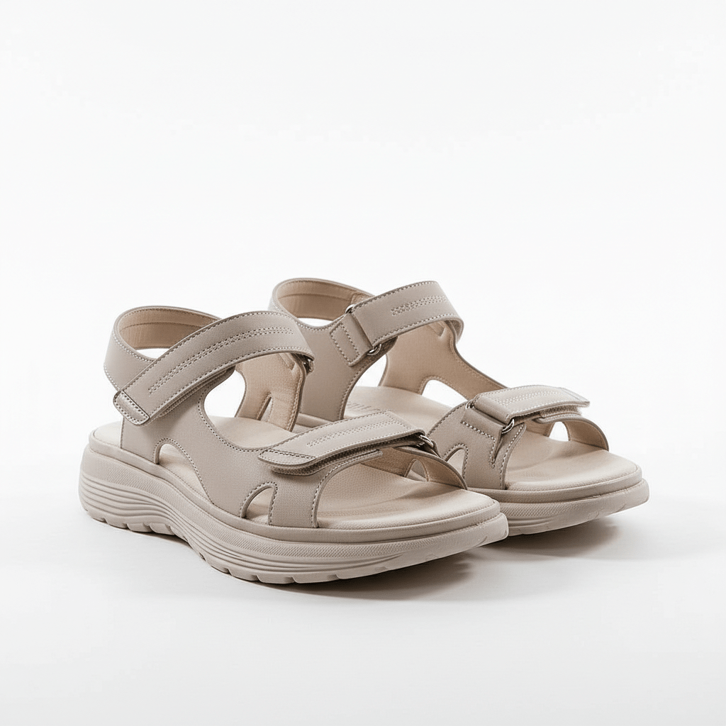 Edith Hook and Loop Strap Sandals Open Toe Platform Sandals