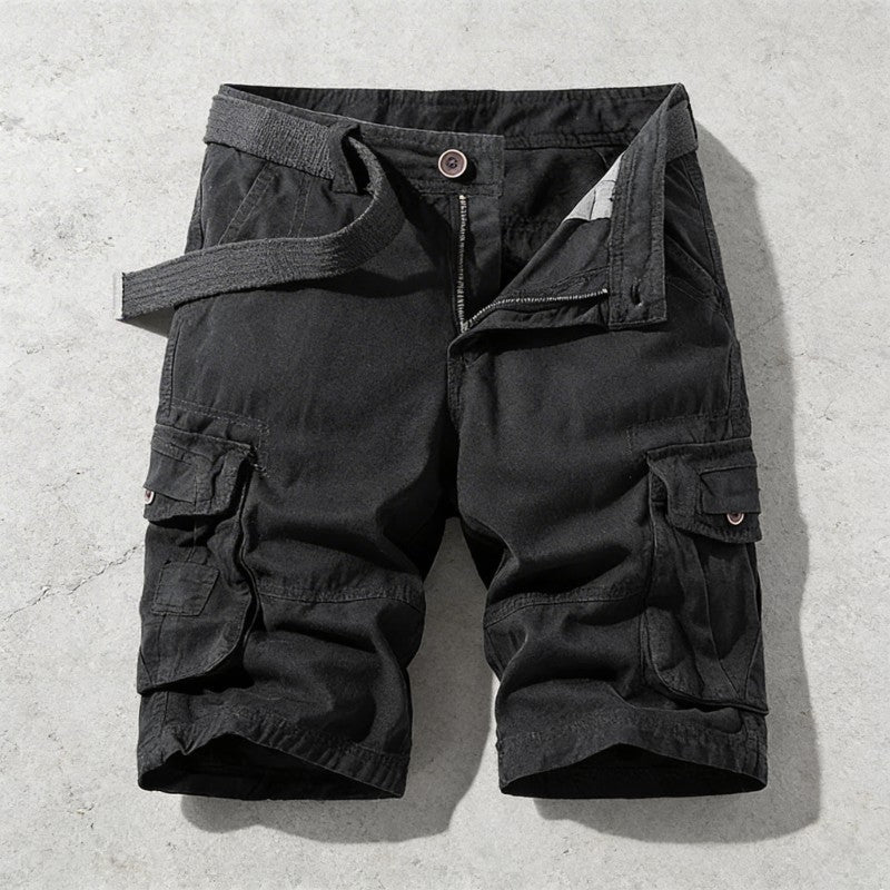 Men's Relaxed Fit Cotton Cargo Shorts With Belt