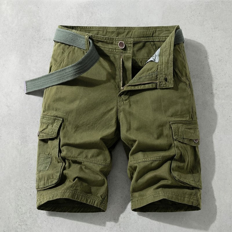 Men's Relaxed Fit Cotton Cargo Shorts With Belt