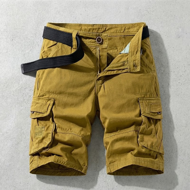 Men's Relaxed Fit Cotton Cargo Shorts With Belt
