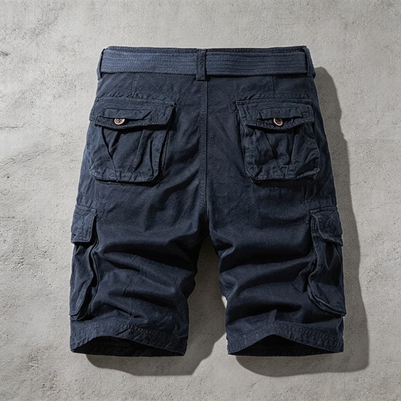 Men's Relaxed Fit Cotton Cargo Shorts With Belt