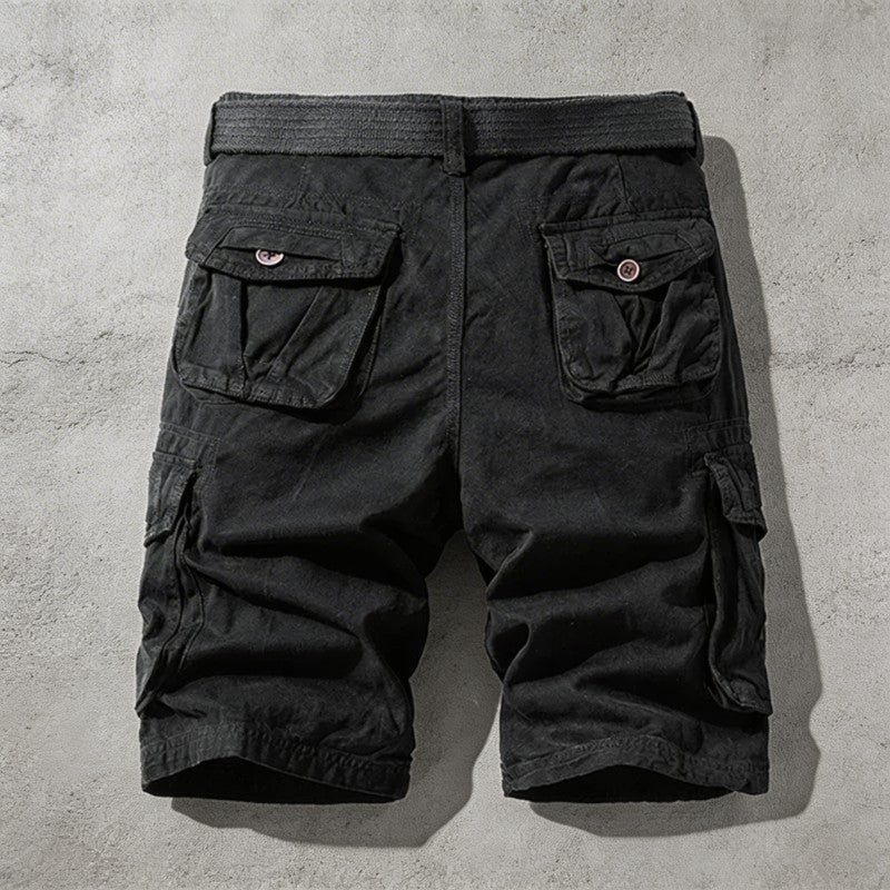 Men's Relaxed Fit Cotton Cargo Shorts With Belt