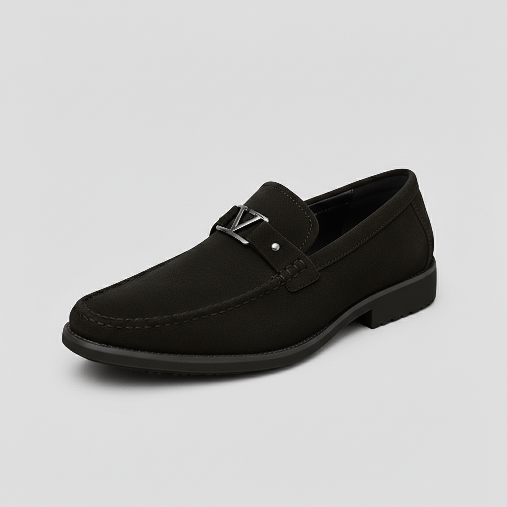 Giles Metal Accent Slip-On Loafers with Classic Sole
