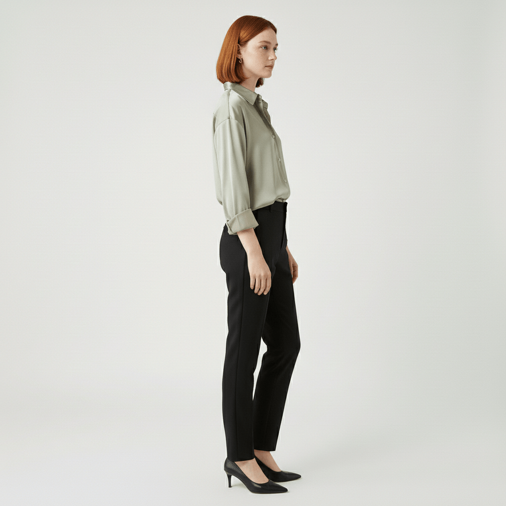 Hailey Button-Up Long Sleeve Blouse with Shirt Collar