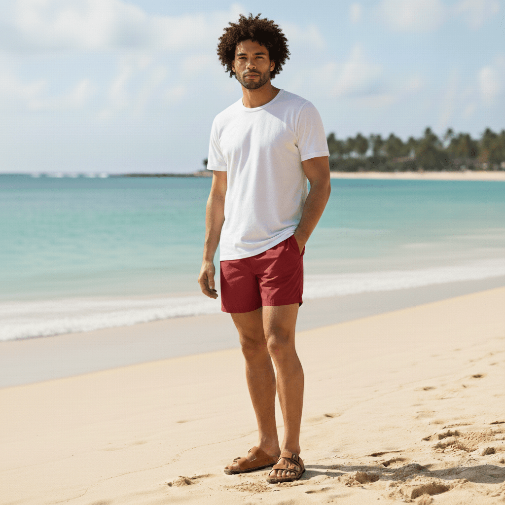 Ian Swim Shorts with Drawstring Waist and Compression Liner