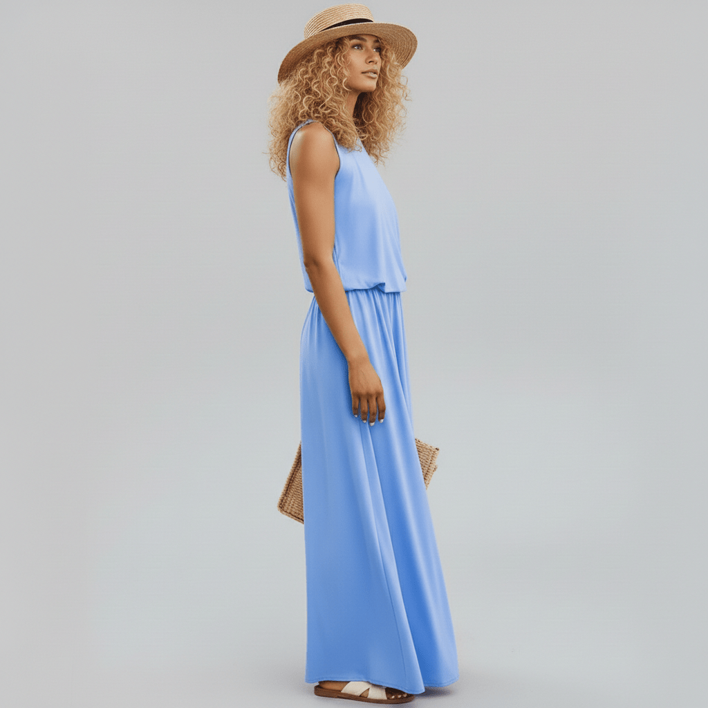 Jana Sleeveless Round Neck Maxi Dress for Women
