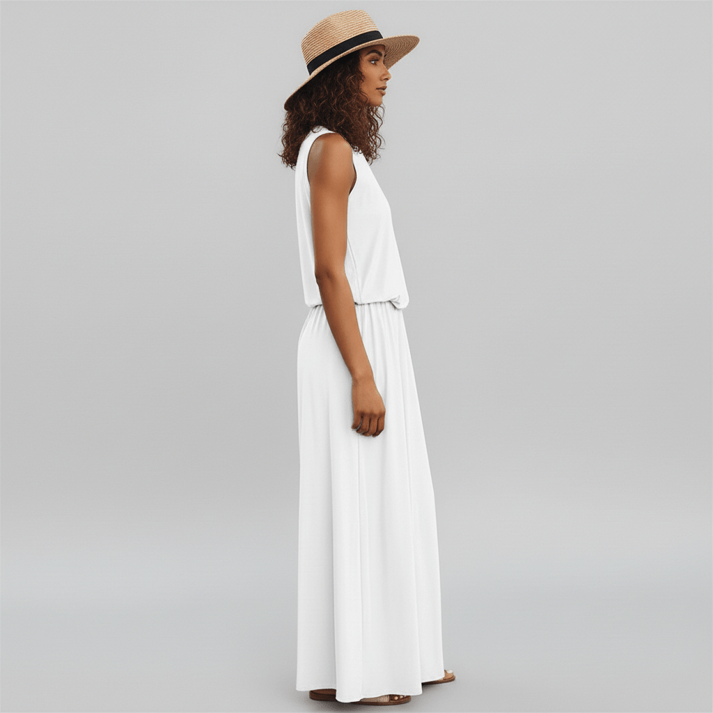 Jana Sleeveless Round Neck Maxi Dress for Women