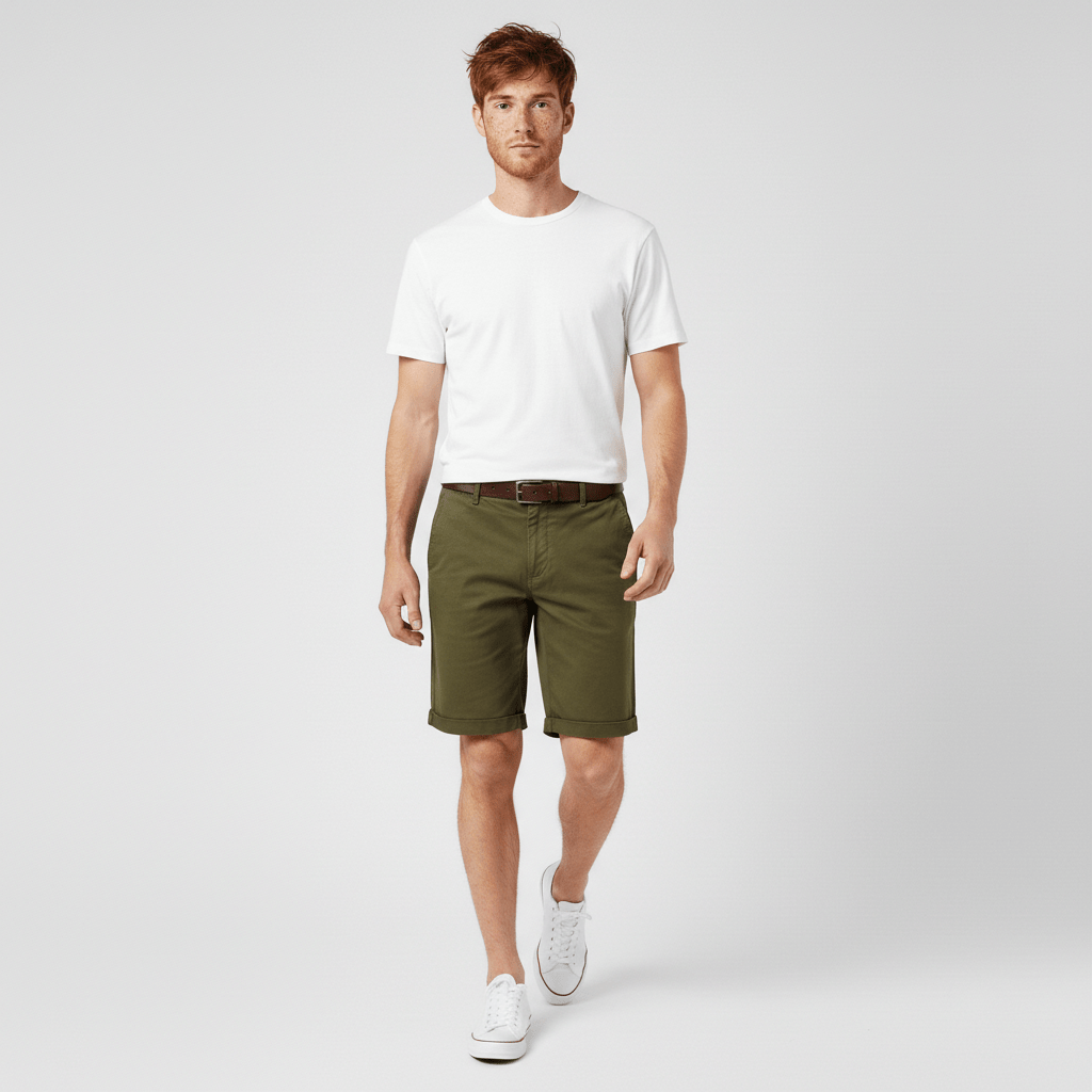 Jared Elastic Waist Chino Shorts with Side Slip Pockets