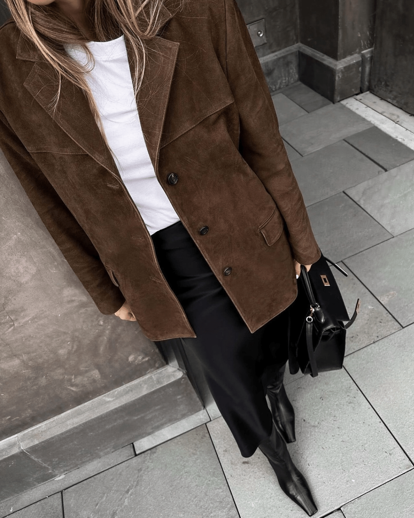 Women's Faux Suede Single Breasted Tailored Blazer