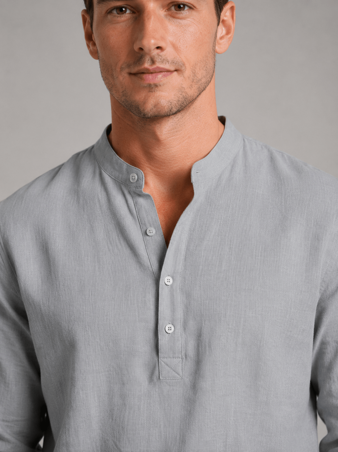 Men's Long Sleeve Grandad Collar Shirt and Trouser Co-ord Set