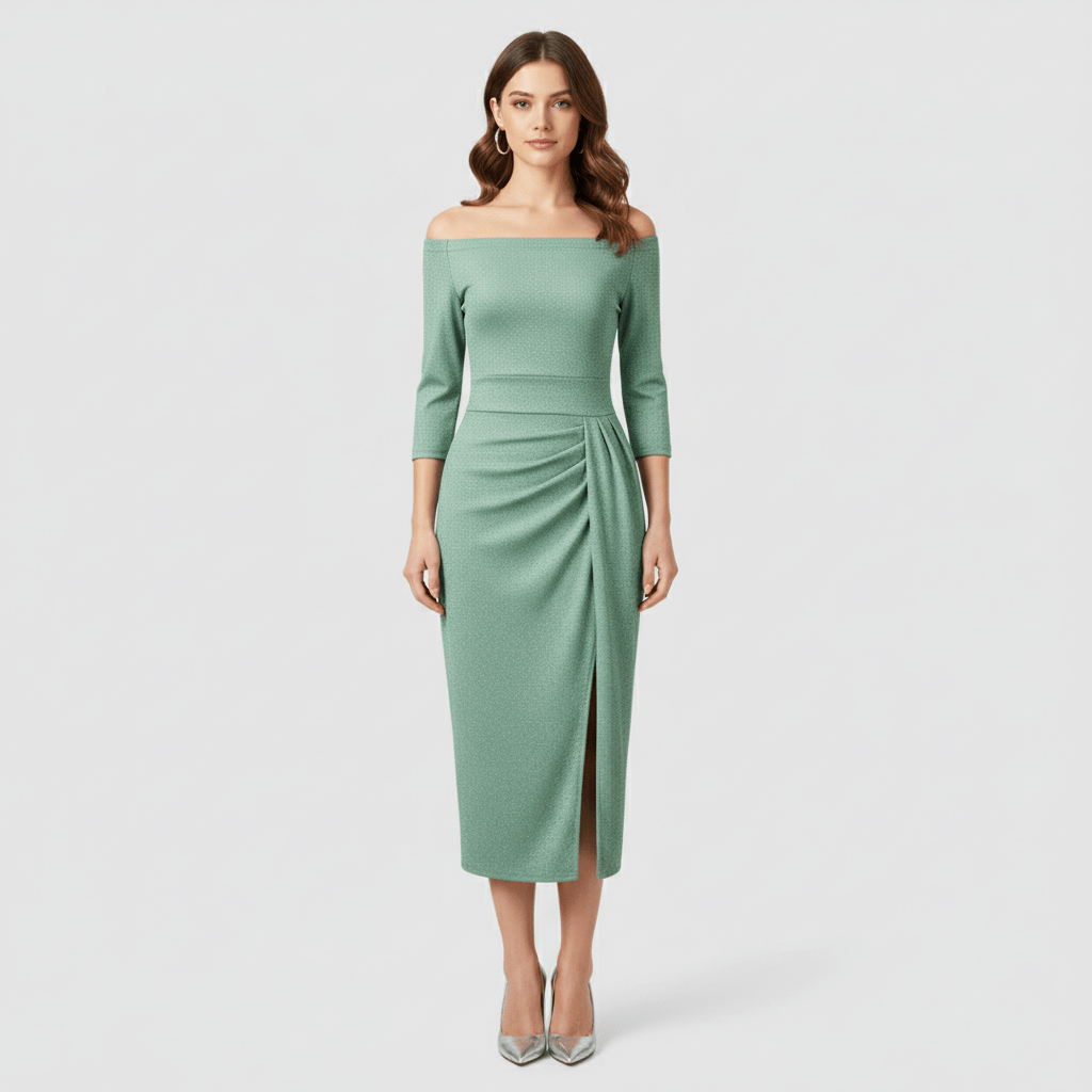 Keri Elegant Off-Shoulder Wedding Guest Dress