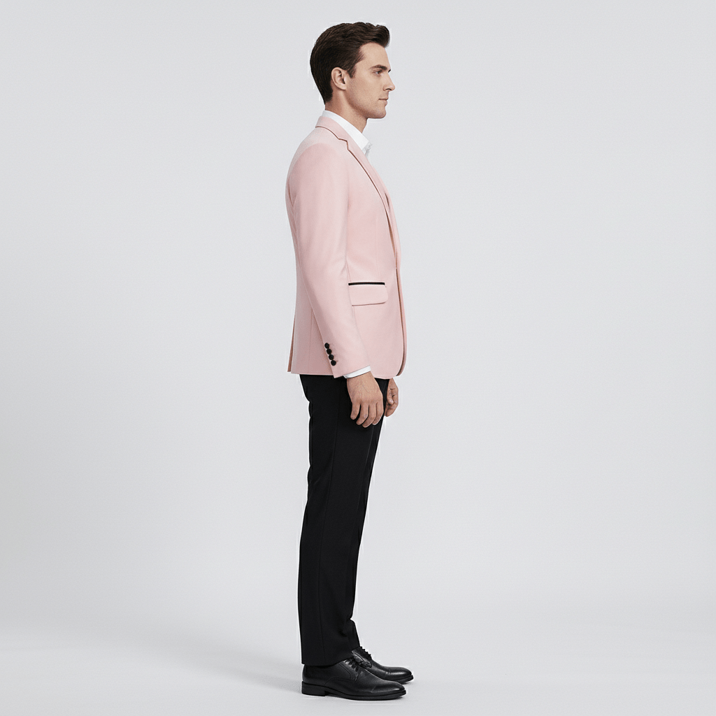 Kurt Single Button Blazer with Notch Lapel and Flap Pockets