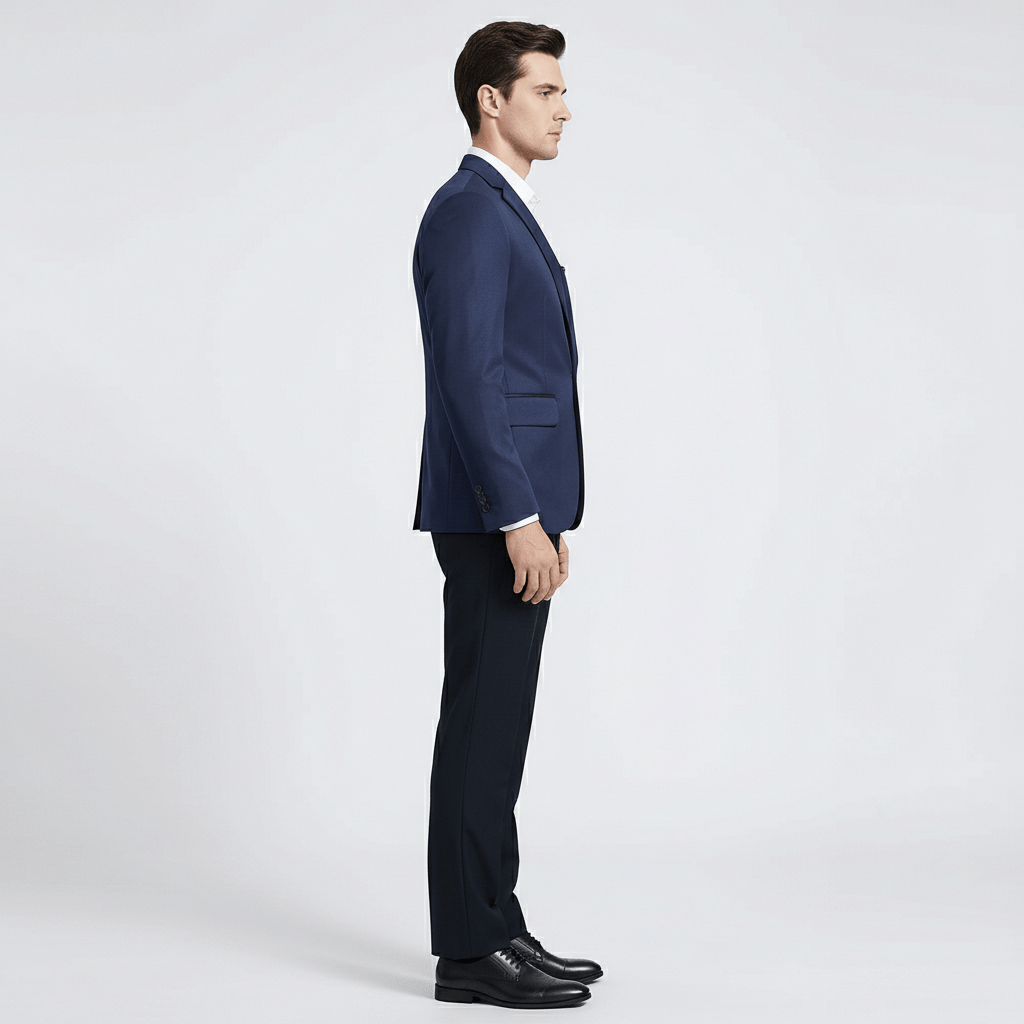 Kurt Single Button Blazer with Notch Lapel and Flap Pockets