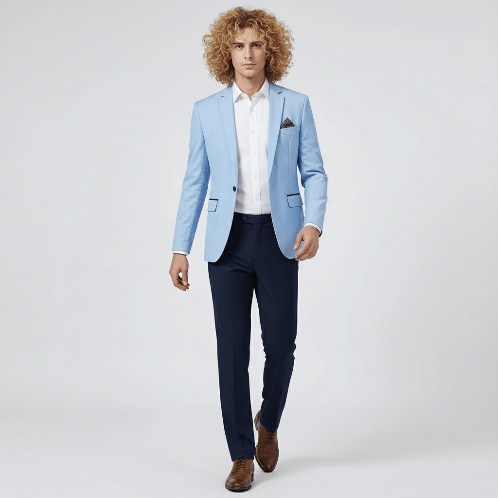 Kurt Single Button Blazer with Notch Lapel and Flap Pockets